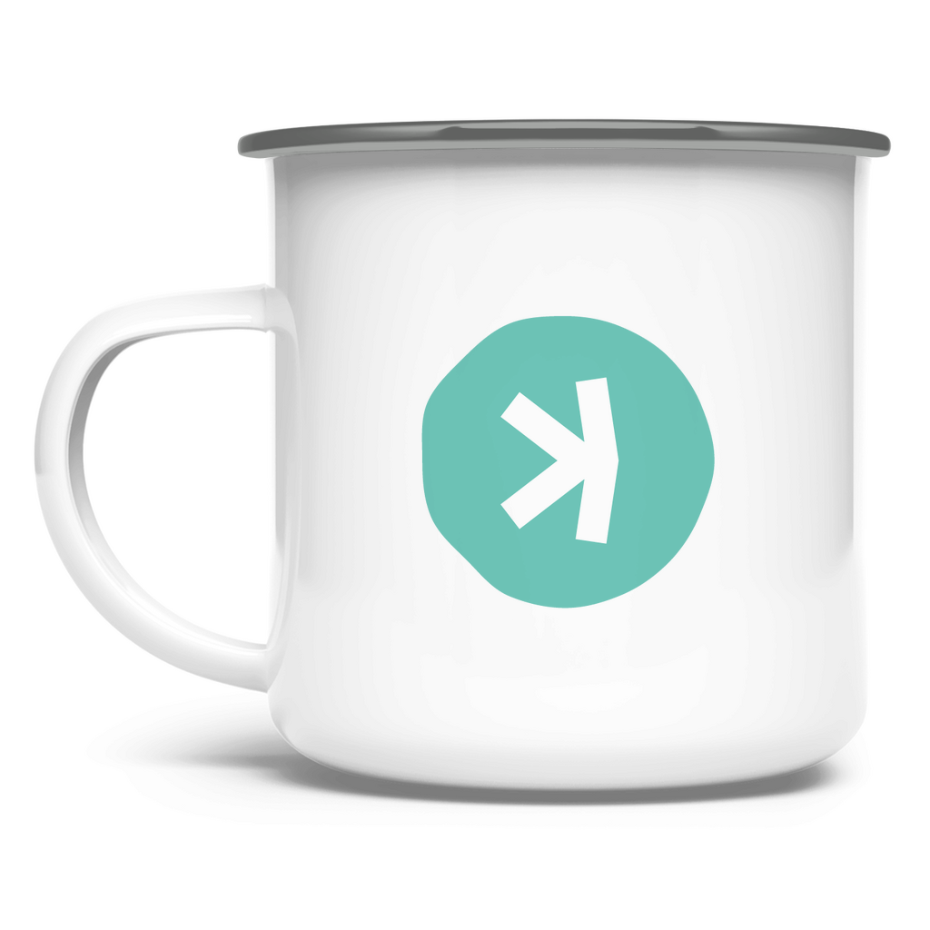 Emaille Tasse Kaspa Logo